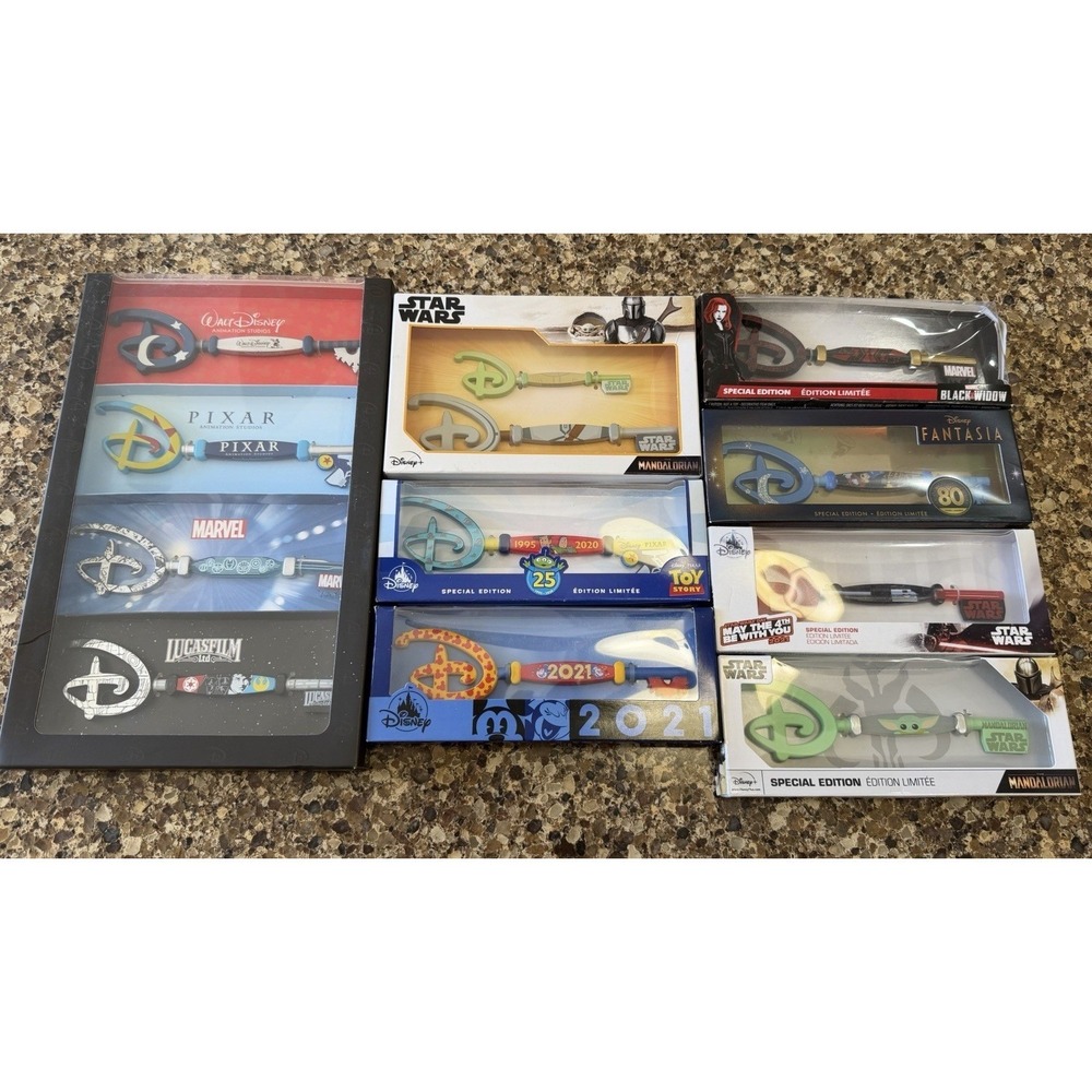 Disney Decorative Key Lot of 12 Pixar‎ Marvel Star Wars Mandalorian Special Ed